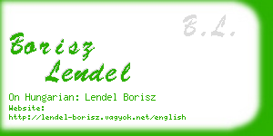 borisz lendel business card